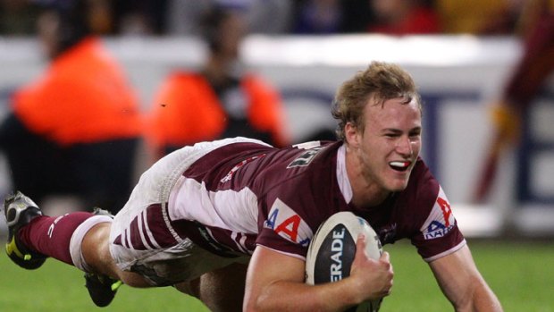 Making his mark ... Daly Cherry-Evans scores a try for the Sea Eagles against Canberra.