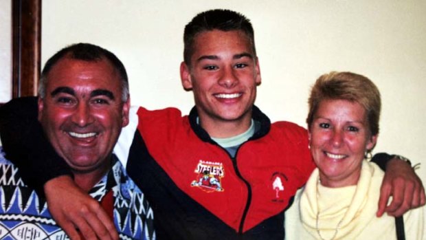Brett with his parents, Barry and Narelle, who have followed their sons every step of the way.