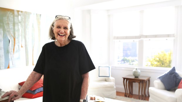 Patricia Skenridge, 81, at her Potts Point apartment where she lives independently near healthcare should she need it.