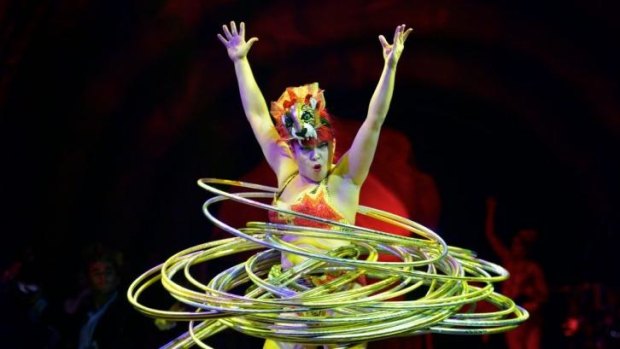 Circus Oz performer Lilikoi Kaos in the Birrarung Marr big top.