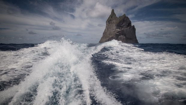 Leaving Ball's Pyramid, which one day will fall into the ocean. Photo: Wolter Peeters