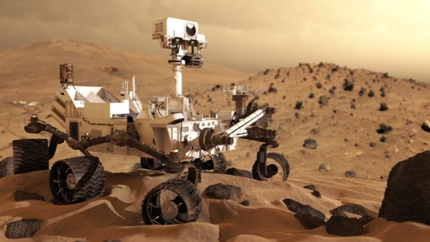 Swinburne Astronomy Productions version of the Curiosity Rover on the surface of Mars.