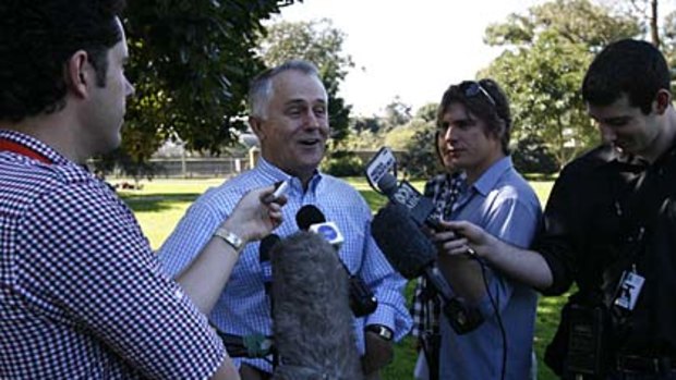 Me, Labor? Not very likely... Malcolm Turnbull laughs off suggestions yesterday that he approached the ALP about joining.