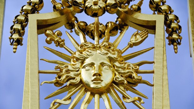 The Sun King gate at the Palace of Versailles.
