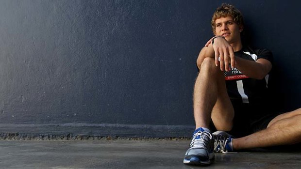 Jed Anderson at the AFL draft combine this week.