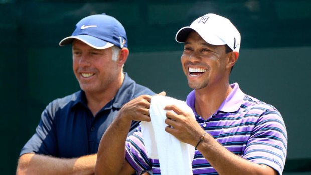 Happier times ... Tiger Woods and Steve Williams in May this year.