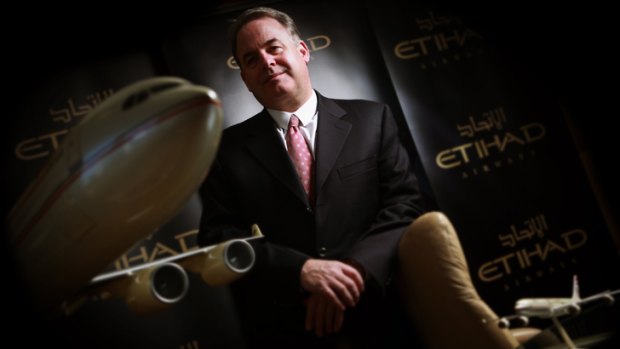 Etihad CEO James Hogan will lobby for more flights.