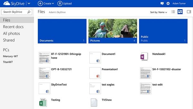Online and off: Microsoft SkyDrive.
