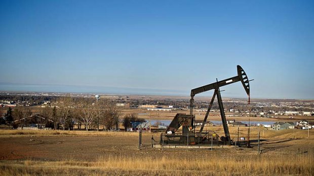 Epicentre of the boom: An electric crude oil pumping unit near Williston, North Dakota.