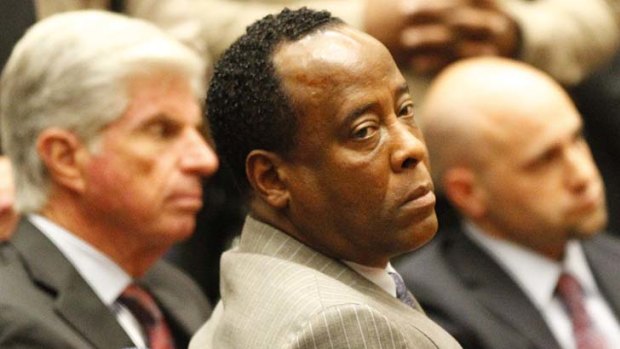 Dr Conrad Murray watches as the jury returns a guilty verdict in his involuntary manslaughter trial at the Los Angeles Superior Court.