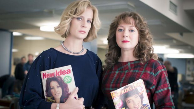 Rachel Griffiths (Dulcie Boling) and Mandy McElhinney (Nene King) in <i>Paper Giants: Magazine Wars</i>.