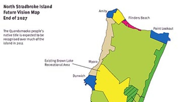 The national park zoning of North Stradbroke Island. <B><A href= http://images.brisbanetimes.com.au/file/2010/06/21/1619542/North%20Stradbroke%20Future%20Vision.pdf?rand=1277070872632> CLICK HERE FOR A LARGER VERSION </a></b>