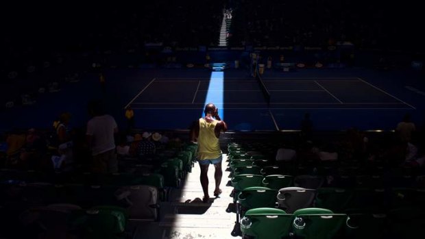 Lights out: The Rod Laver Arena roof is closed.