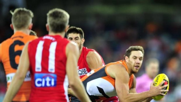 New situation: Giants ruckman Shane Mumford says the GWS Giants need to block out thoughts of favouritism.