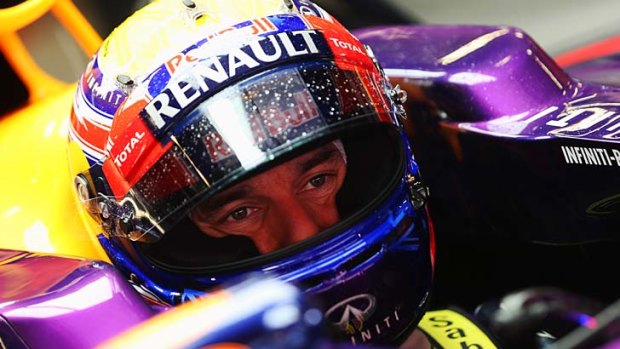 Mark Webber clocked the best time of the day at a rain-swept Barcelona as the final pre-season test of the northern winter got underway.