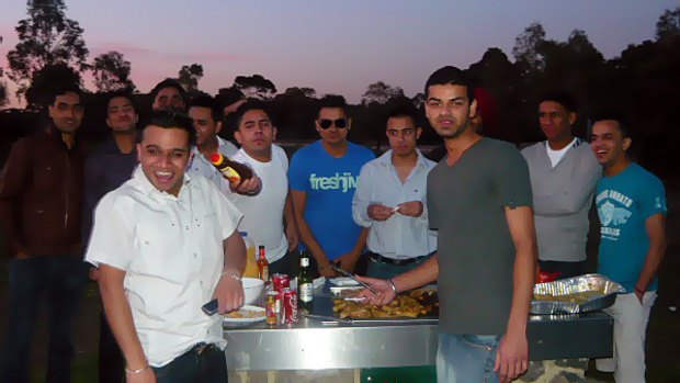 Mr Garg, front left, celebrating his birthday with friends last year.