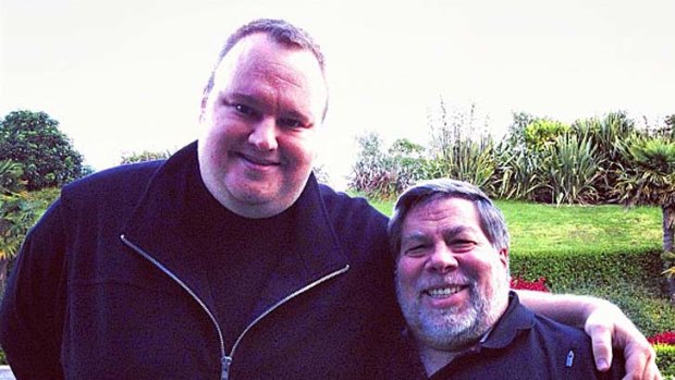 Kim Dotcom with Apple co-founder Steve Wozniak.