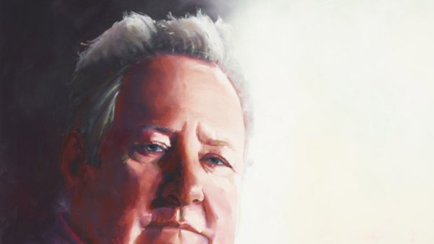 The portrait of John Wood by Raelene Sharp which took out the Archibald Packing Room Prize.