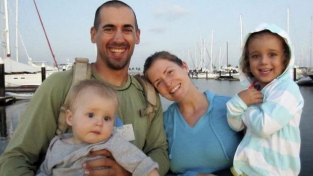 Eric and Charlotte Kaufman with their daughters, Lyra, 1, and Cora, 3, were rescued at sea.