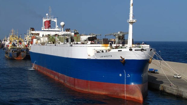 The world's largest fishing ship, Lafayette.