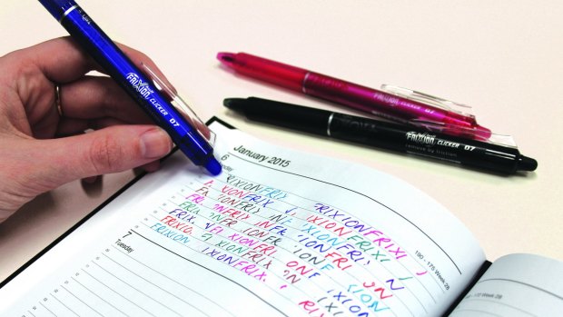 Frixion pens are perfect for organising your week.
