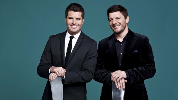 2.81 million viewers ... Peter Evans and  Manu Feildel from <em>My Kitchen Rules</em>.