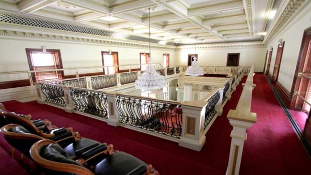 Inside Queensland's Parliament House.
