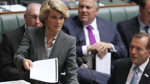 Deputy Opposition Leader Julie Bishop during Question Time yesterday.