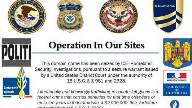 Screen shot: Operation In Our Sites nabbed dozens of websites selling counterfeit goods on Cyber Monday.