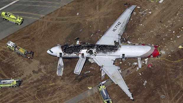 The plane crashed at San Francisco airport.