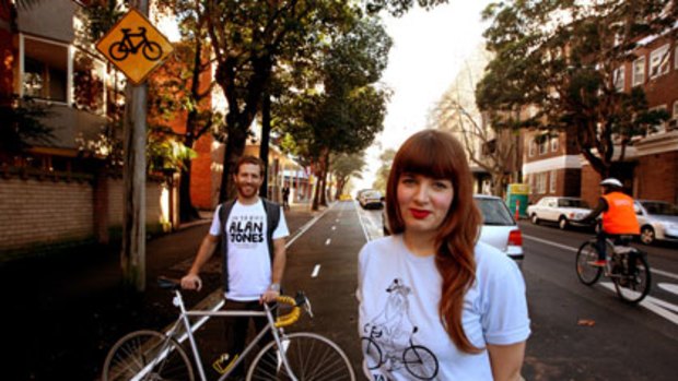 The lane rangers ... Josh Capelin and Georgia Perry, producers of the Sydney Bicycle Film Festival, support cycleways.