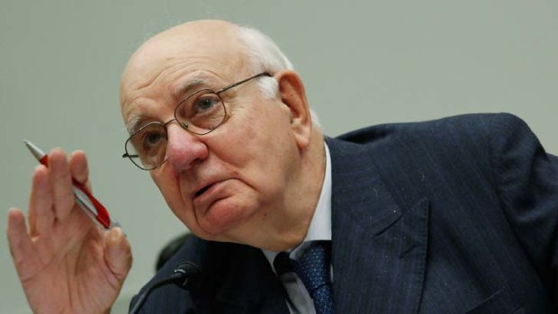 Former Federal Reserve Chairman Paul Volcker participates in a House Financial Services Committee hearing on in Washington, DC.