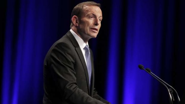 Opposition Leader Tony Abbott speaks at the Universities Australia Higher Education Conference in Canberra.