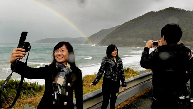 Chinese tourists on the Great Ocean Road.