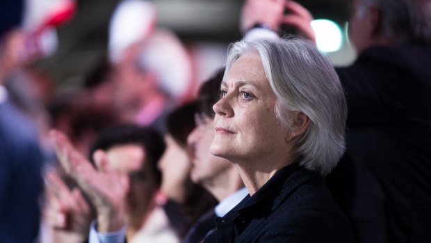 Penelope Fillon, wife of Francois Fillon, at a presidential campaign rally.
