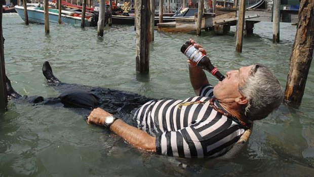 Drowning sorrows: Venice's gondoliers are under fire.