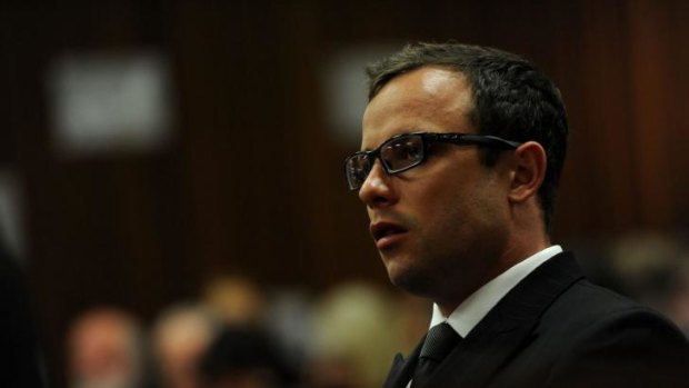 Closing arguments: Oscar Pistorius in the Pretoria High Court on Thursday.