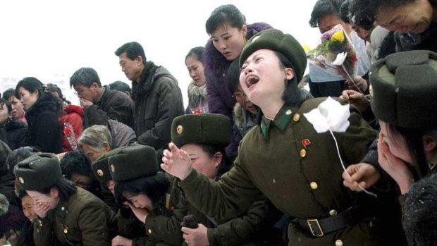 Citizens mourning the loss of their leader Kim Jong-il in North Korea.