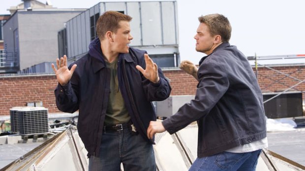 Matt Damon and Leonardo DiCaprio in a scene from "The Departed", which was based on the story of James "Whitey" Bulger.