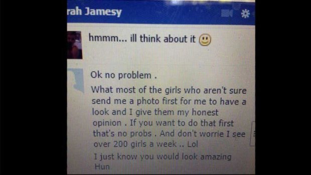 Facebook post from 'Sarah Jamesy', who Bunbury mother says is possibly an online predator.