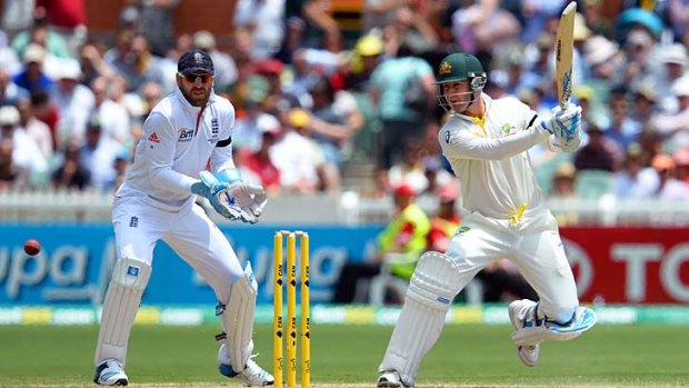Fine form ... Michael Clarke cuts fiercely during his innings of 148.