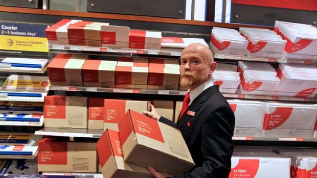 Package power ... the GPO postal manager, Peter Ferguson, at Martin Place. Online purchases are increasing the number of packages coming through Australia Post.