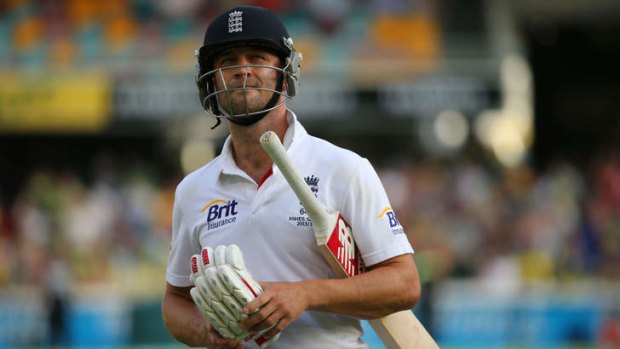 Thinker: England batsman Jonathan Trott.