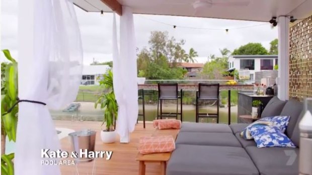 Kate and Harry's 'Versace' bling makeover finally made use of the million dollar views at Aaron and Dee's house.
