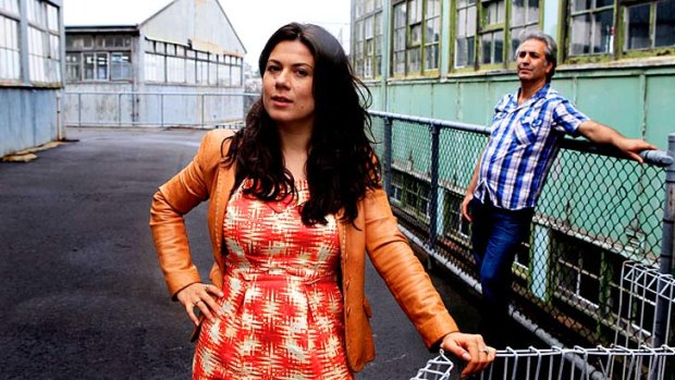 "I feel like we're victims of the Cockatoo Island curse" ... Allanah Zitserman, centre, and Stavros Kazantzidis, the couple behind the Cockatoo Island Film Festival.
