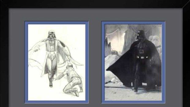 Win this high quality print of original conceptual drawings by artist Ralph McQuarrie for the character of Darth Vader and a still image from the film revealing the final character costume.