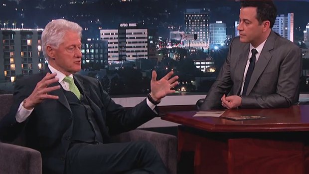 <i>Jimmy Kimmel Live</i> surprise admission ... Ex-President Bill Clinton checked there were no aliens being kept at Roswell but says a visit in the future is possible.