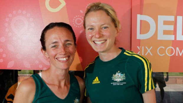 Marathon runners Lisa Weightman, left, and Lisa Flint were inspired by Kerryn McCann.