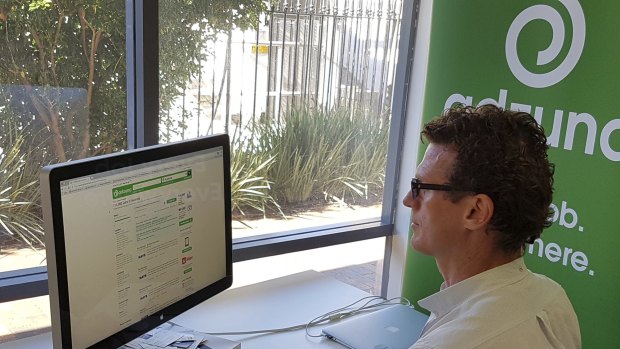 Adzuna chief executive Raife Watson shows off ValueMyCV, the new online career tool for Australians.