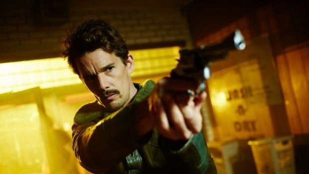 Ethan Hawke in the Spierig brothers' Predestination. Shot in Melbourne in 2013, the film will open the 2014 Melbourne International Film Festival. 